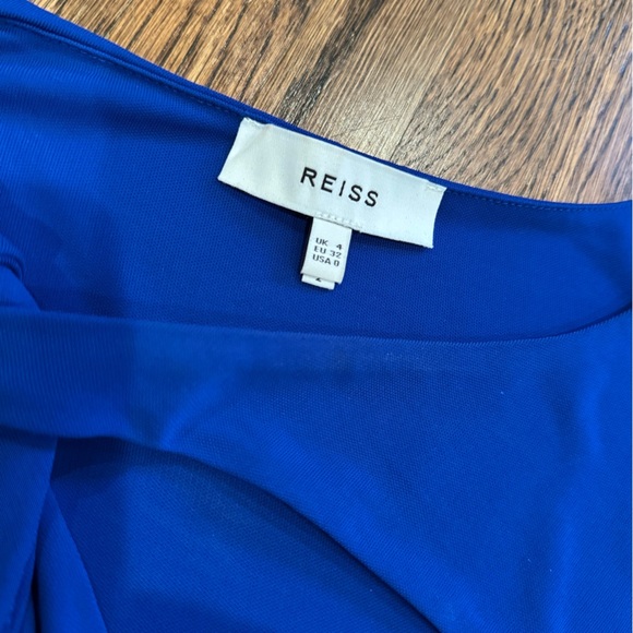 Reiss Catalina Cut Out Hardware Detail Jersey One-Shoulder Sleeve Gown Size 4 - Picture 10 of 15